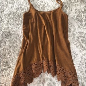 Chestnut colored Suede like tank top